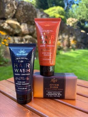 Men’s Care Bath Bundle 3 Products Shampoo + Conditioner + Bar Soap Shea Butter